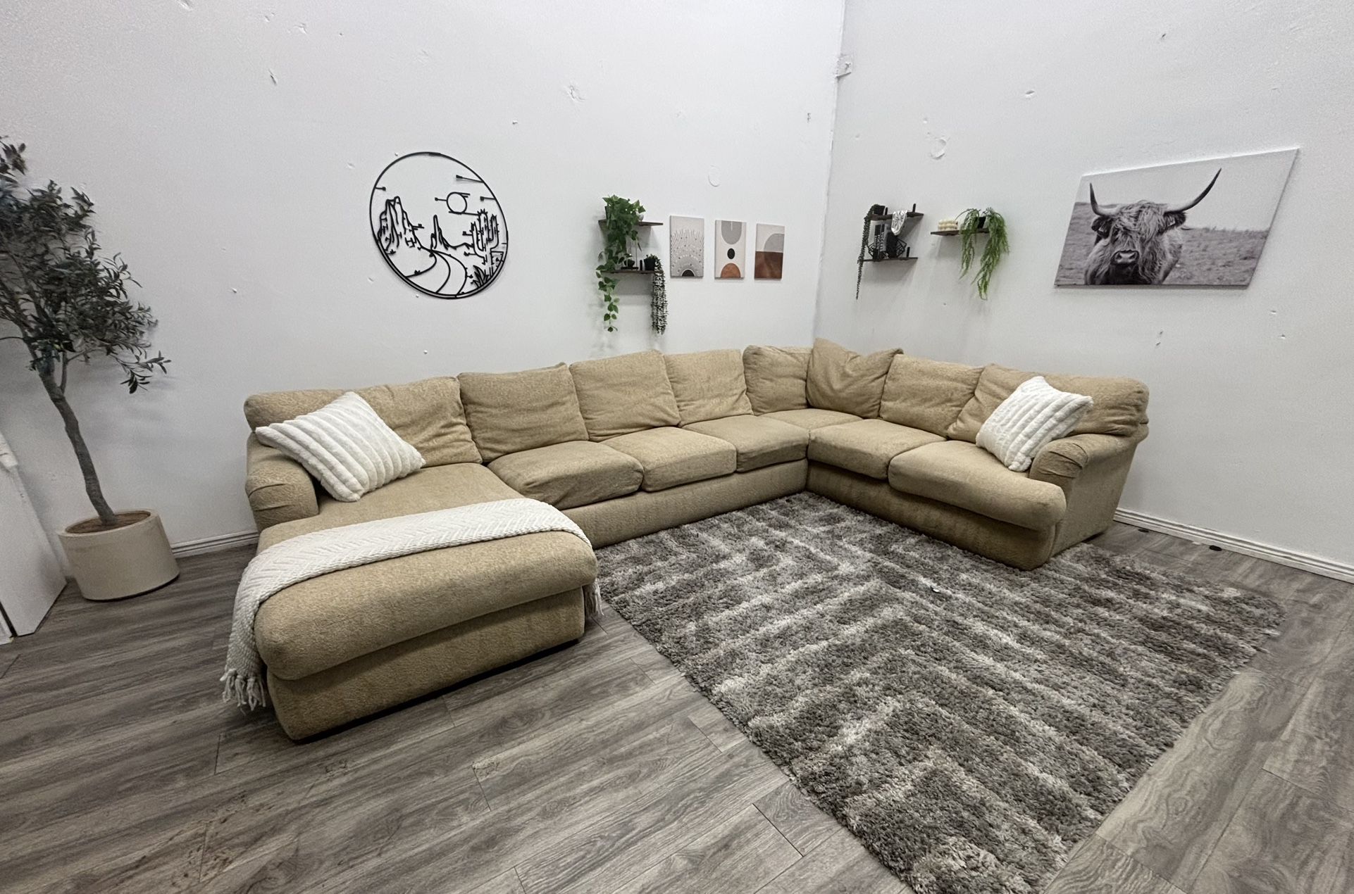 Cream Sectional Couch - Free Delivery