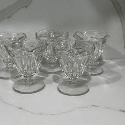 Vintage Sundae/Dessert/Fruit Glass Dishes - Set of 6 