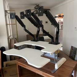 Adjustable Standing Desk Converter 
w/ 4 Monitor Mounts