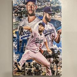🚨CLAYTON KERSHAW Dodgers Stretched Canvas Wall Art (Gallery Wrap)