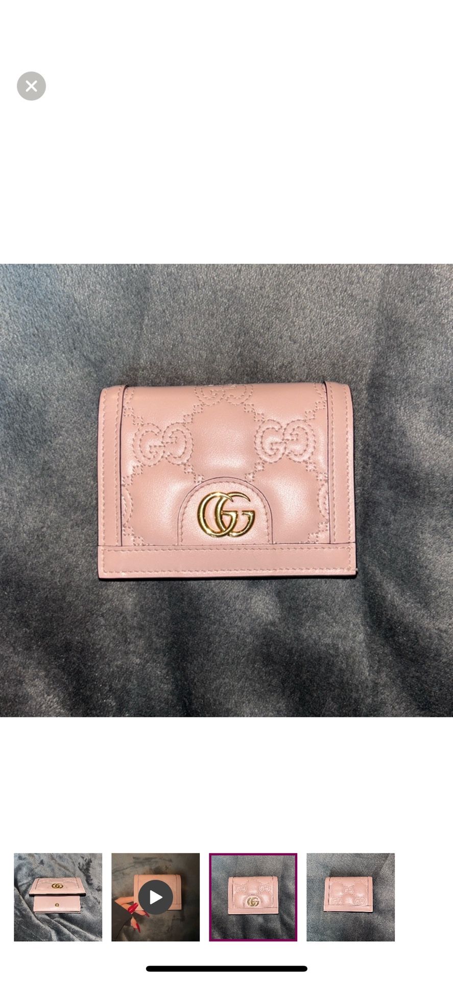 Gucci Special Gg Matelasse Leather Wallet Bifold Pink