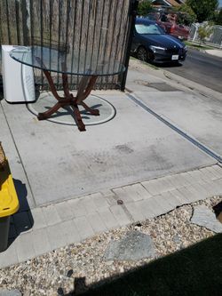 Dark wood glass dining room table