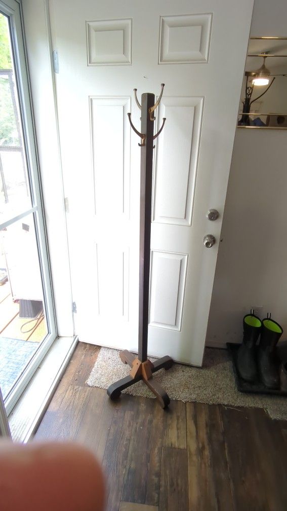 Wood Standing Coat Rack