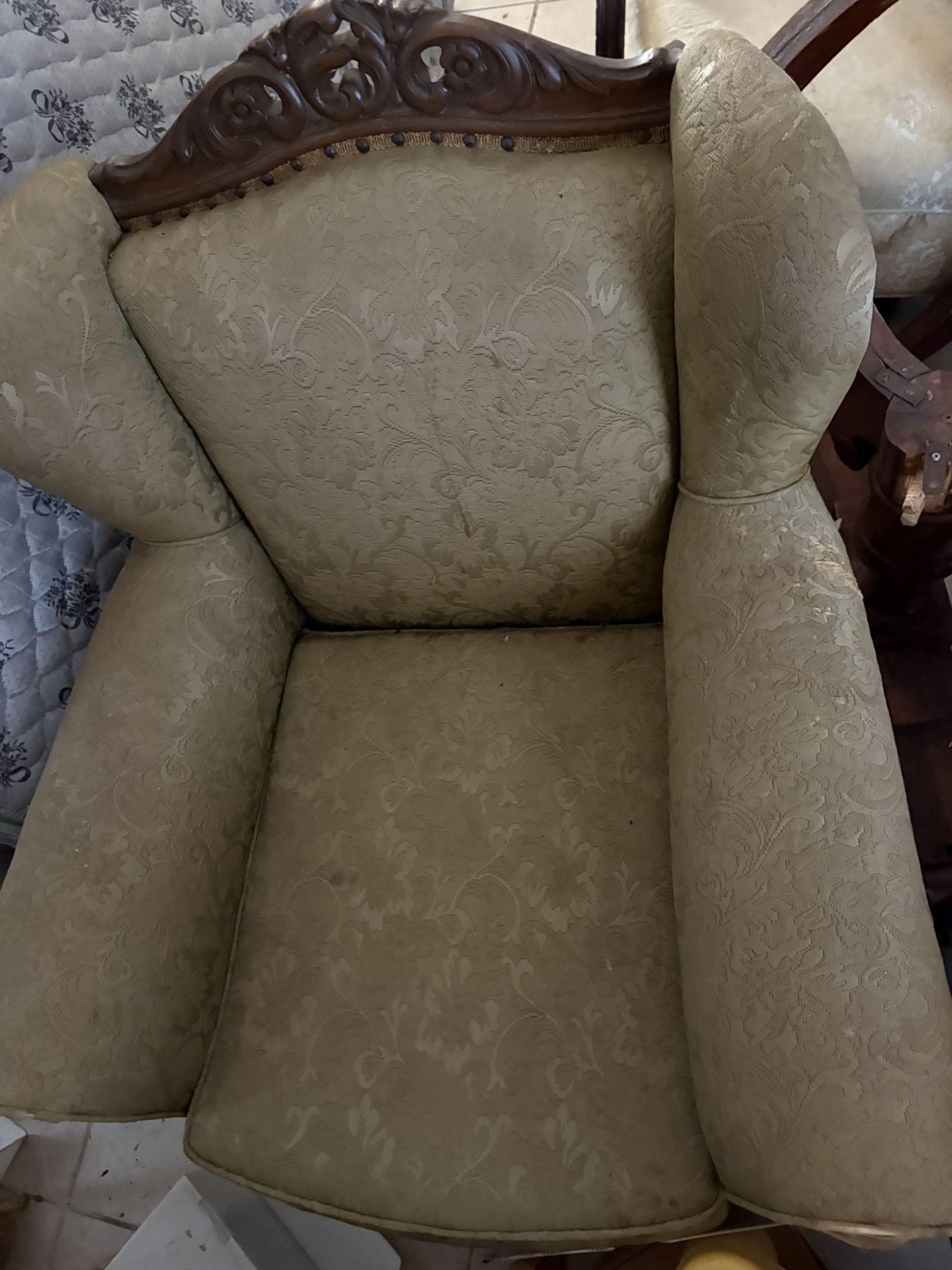 2 Vintage French Wingback Chairs 19th Century