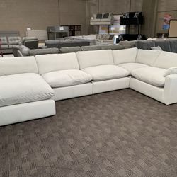 Grey White Cloud Feather Sectional