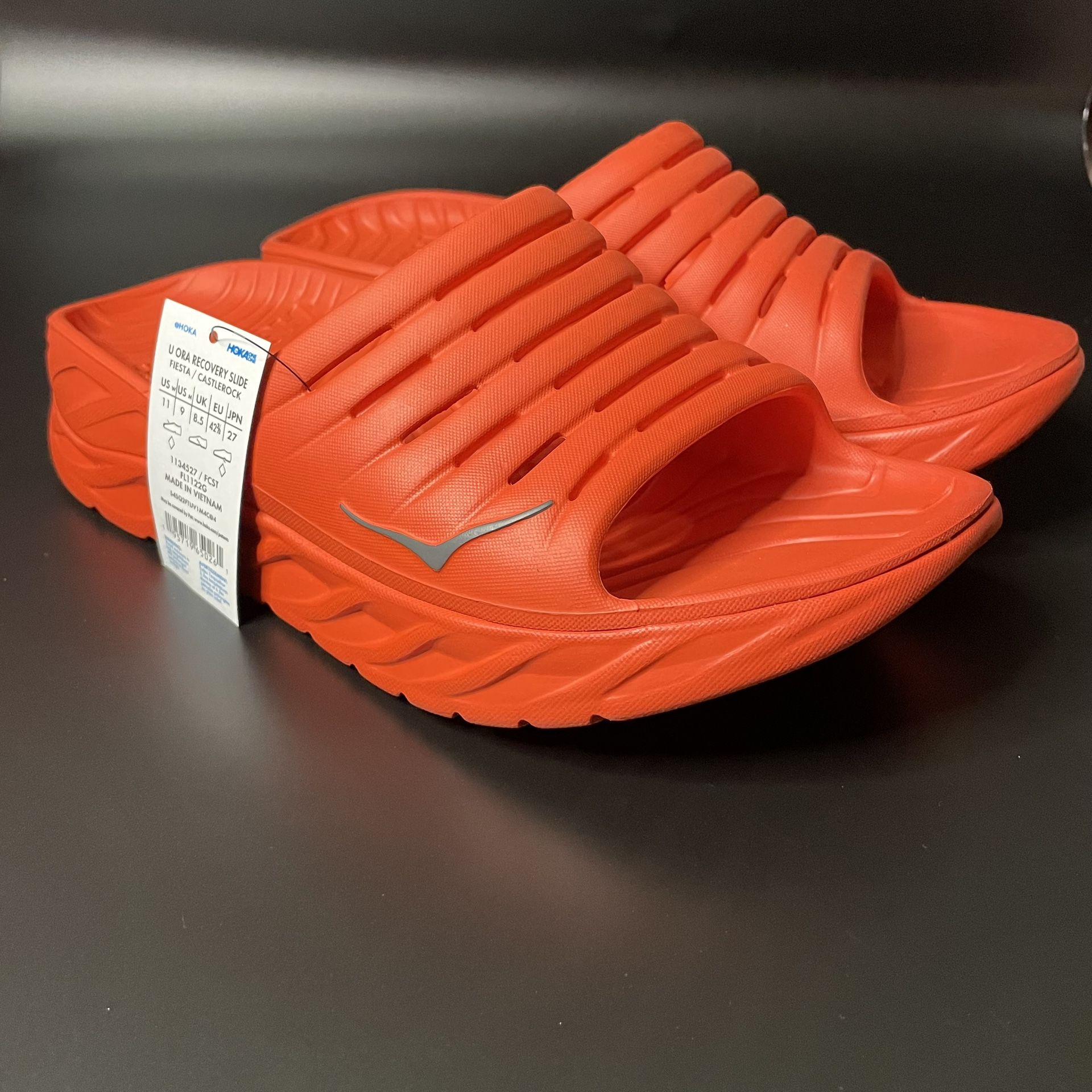 Hoka One One Men\'s Coral-Red Slide Sandals Hoka One One ORA Recovery Slide 3 Coral Unisex Shoes  main image 3