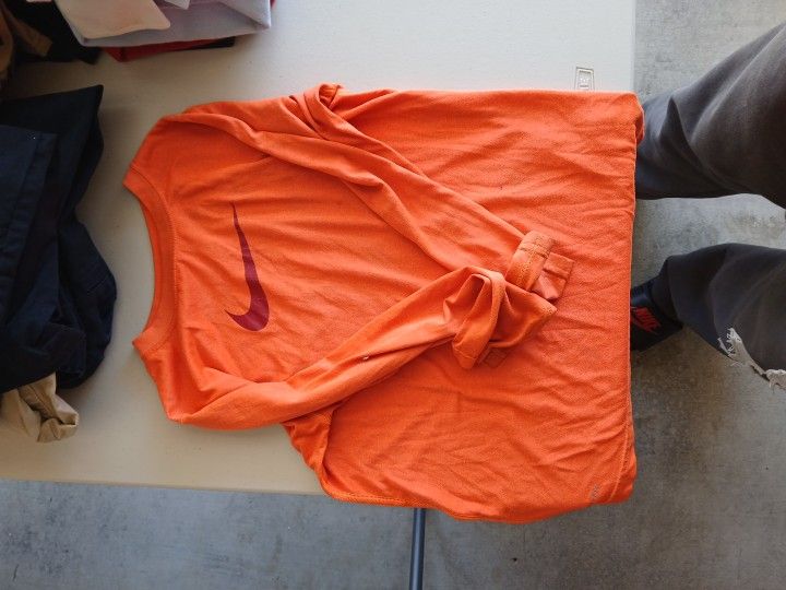Orange Long Sleeve Nike Shirt