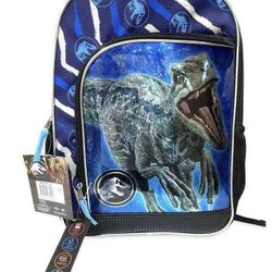 Jurassic World Backpack Canvas School Book Bag Blue Raptor New with Tags (Quantity 12)