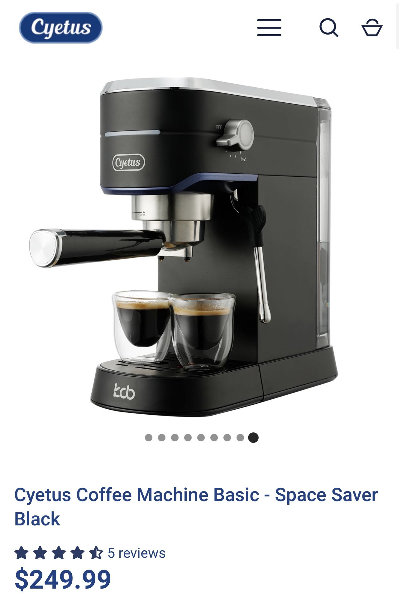 Cyetus Coffee Machine Basic - Space Saver Black