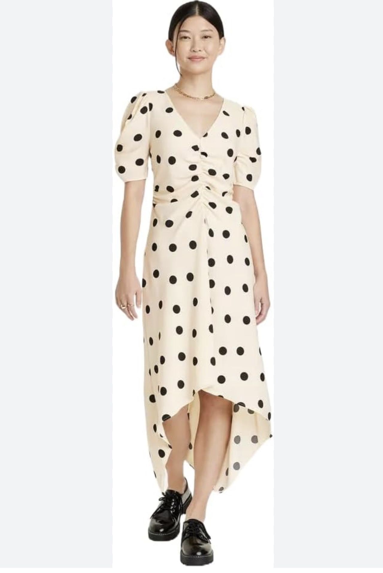 A New Day Women's Crepe Short Sleeve Midi Dress