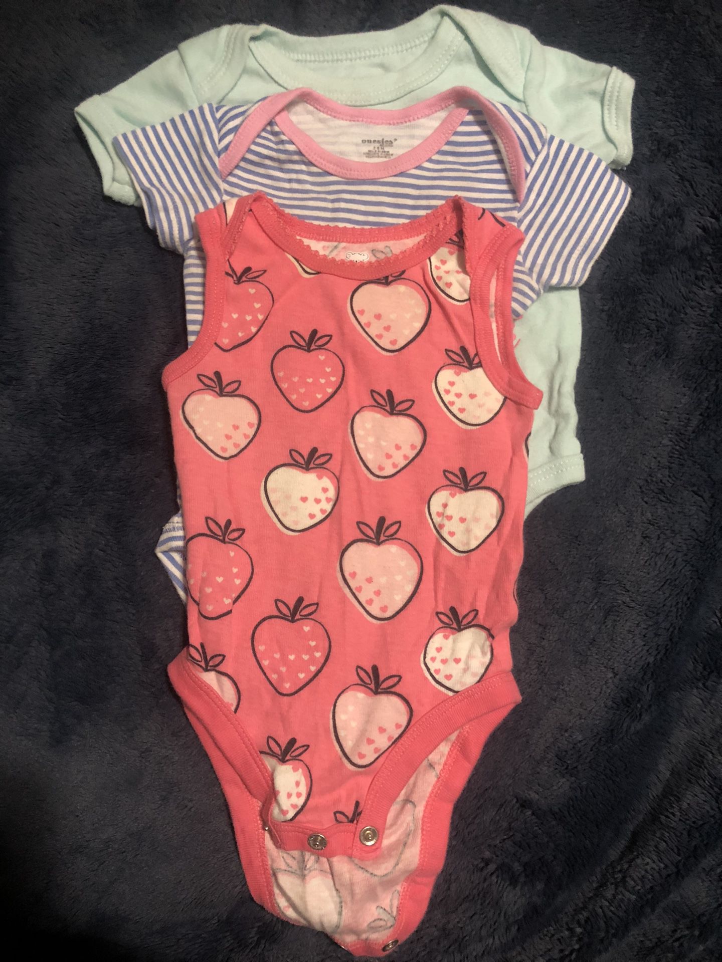 (3) Baby Girl Onesies Size 3-6 Months
