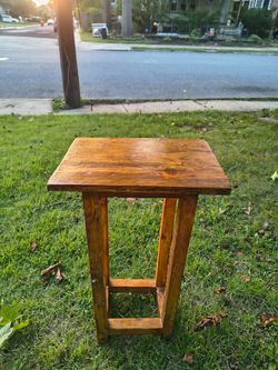 Rustic wooden plant stand