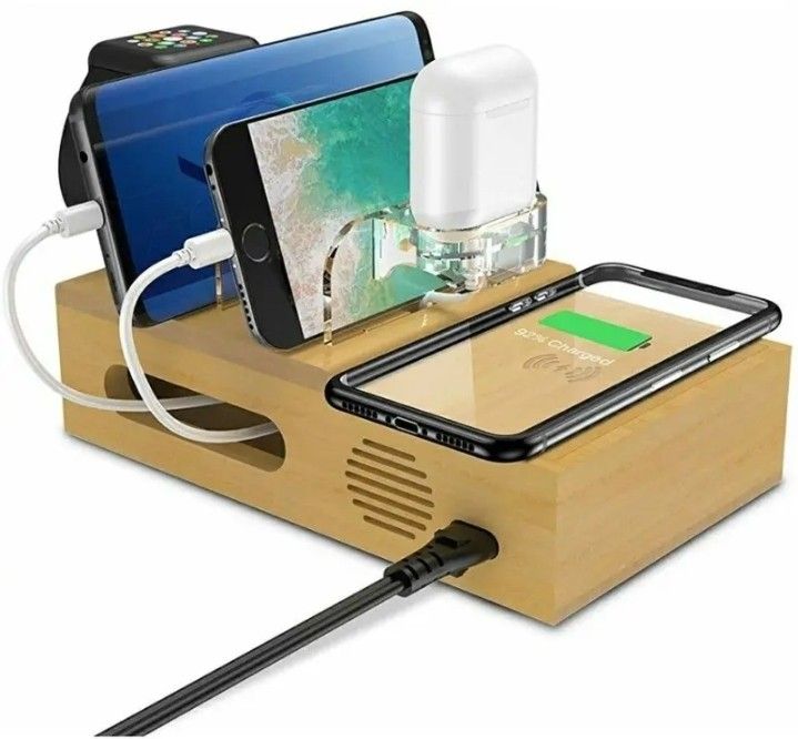 Bamboo Charging Station for Multiple Devices