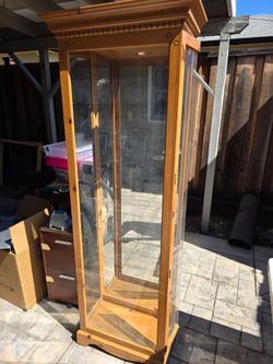 Wood and Glass Display Cabinet Curio