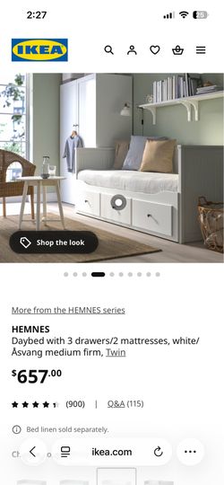 White Twin sized bed from IKEA