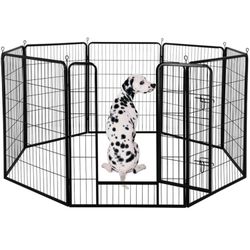 40” Heavy Duty 8 Panel Pet Playpen for Large Dogs, Cat Dog Exercise Fence, Metal Exercise Barrier 40 ''H, Dog Crate Black $170 brand new in box last 