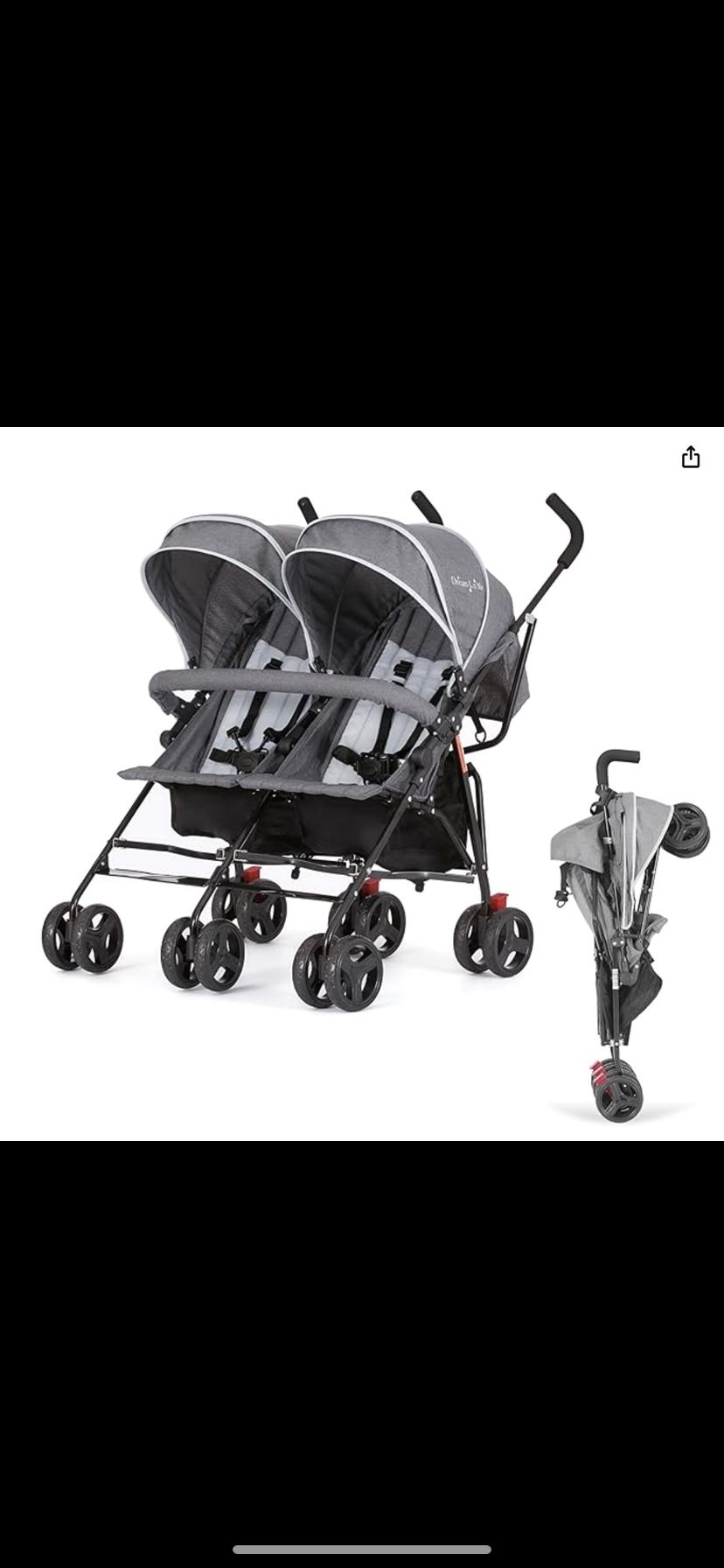 Twin Umbrella Stroller (Grey) Lightweight