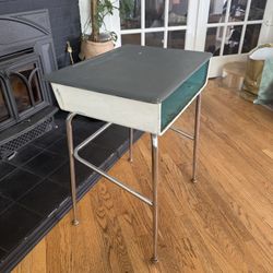 Vintage Metal School Desk