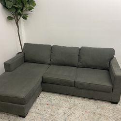 Living Spaces Reversible Chaise Gray Sofa