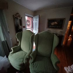 Two Wingback Chairs 