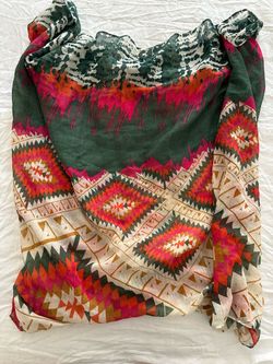 Infinity Scarves – Burnt Orange & Patterned— Good Condition : $5 For Both OBO