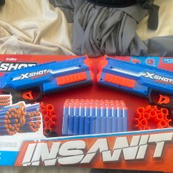 Dual Zuru Xshot Nerf Guns