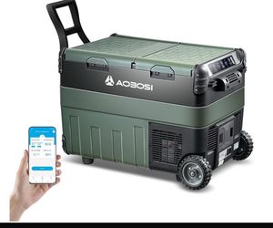 AAOBOSI 12 Volt Car Refrigerator, 42 Quart(40L) Electric Cooler Dual Zone,Car fridge Freezer (-4°F~68°F) 12/24V DC & 100-240V AC with APP Control, Bas