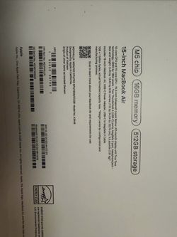 MacBook 15inch m5 512gb 16gb