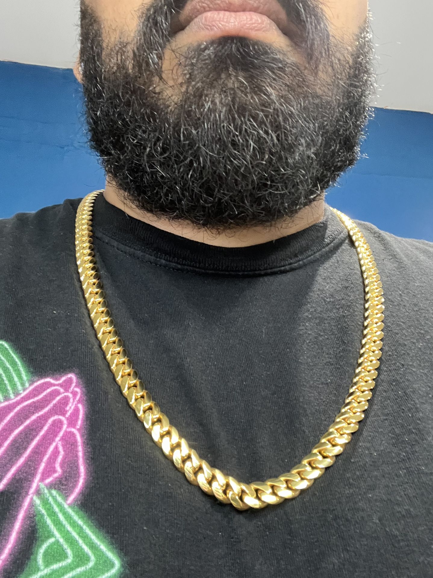 10 MM 30” Handmade 🇨🇺 Cuban Link Chain (gold Over Silver) LOOKS AND FEEL 100% Like Solid Gold