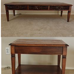 Moving sale! Vintage carved Solid Wood tables