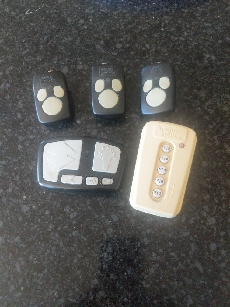 Garage door control panels, remotes.