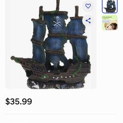 Aquarium Decor Pirate Ship Fish Tank
