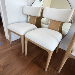 Restoration Hardware 4 New Oak Dining Chairs