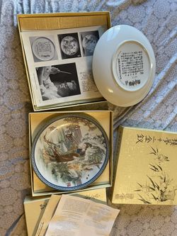 Imperial Jingdezhen Porcelain Plates  Dream Of Red Mansions By Master Artisan Zhao