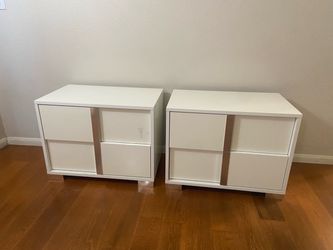 White 2-Drawer Nightstands – Set of 2