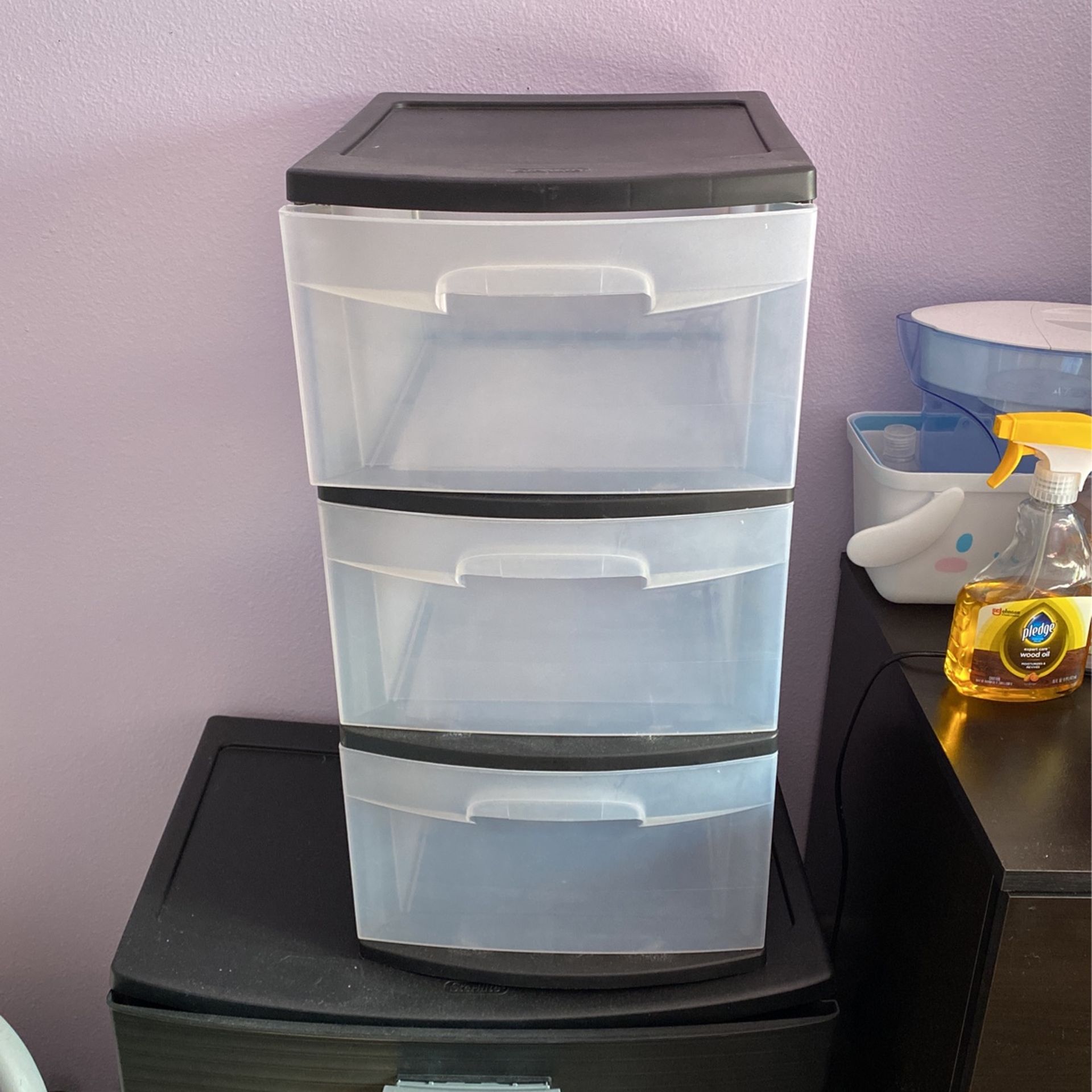 3 Drawer Black Organizer