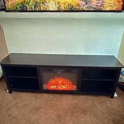 Fireplace/Entertainment Center With Two Shelves