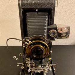 Antique Ansco Folding Camera Bionic Lens with Leather Case