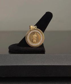 14k Solid Gold  San Judas Pendant 4.7 grams 1.5 inches