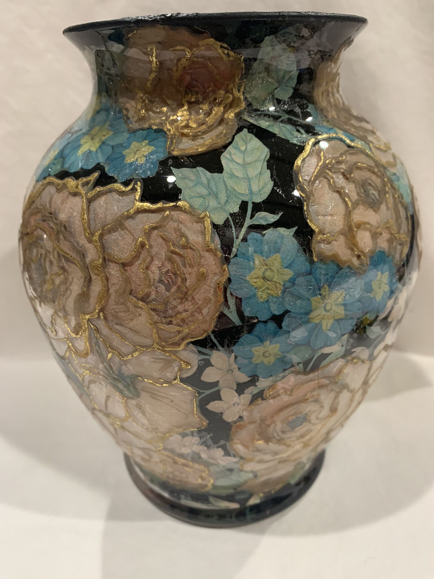 Découpage Glass Flower vase