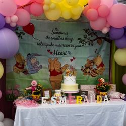 Baby Winnie The Pooh Backdrop Banner
