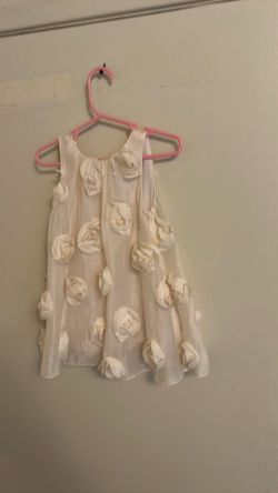 Girls White Rosette Sleeveless Dress size 18-24 months