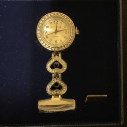 Sarah Coventry SilverTone Watch Brooch With Diamonds