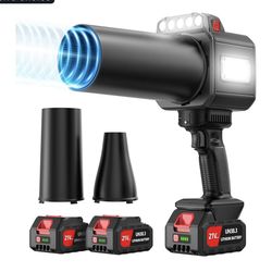 DEGGE Brushless Leaf Blower Cordless, Handheld Leaf Blowers with LED Work Light,