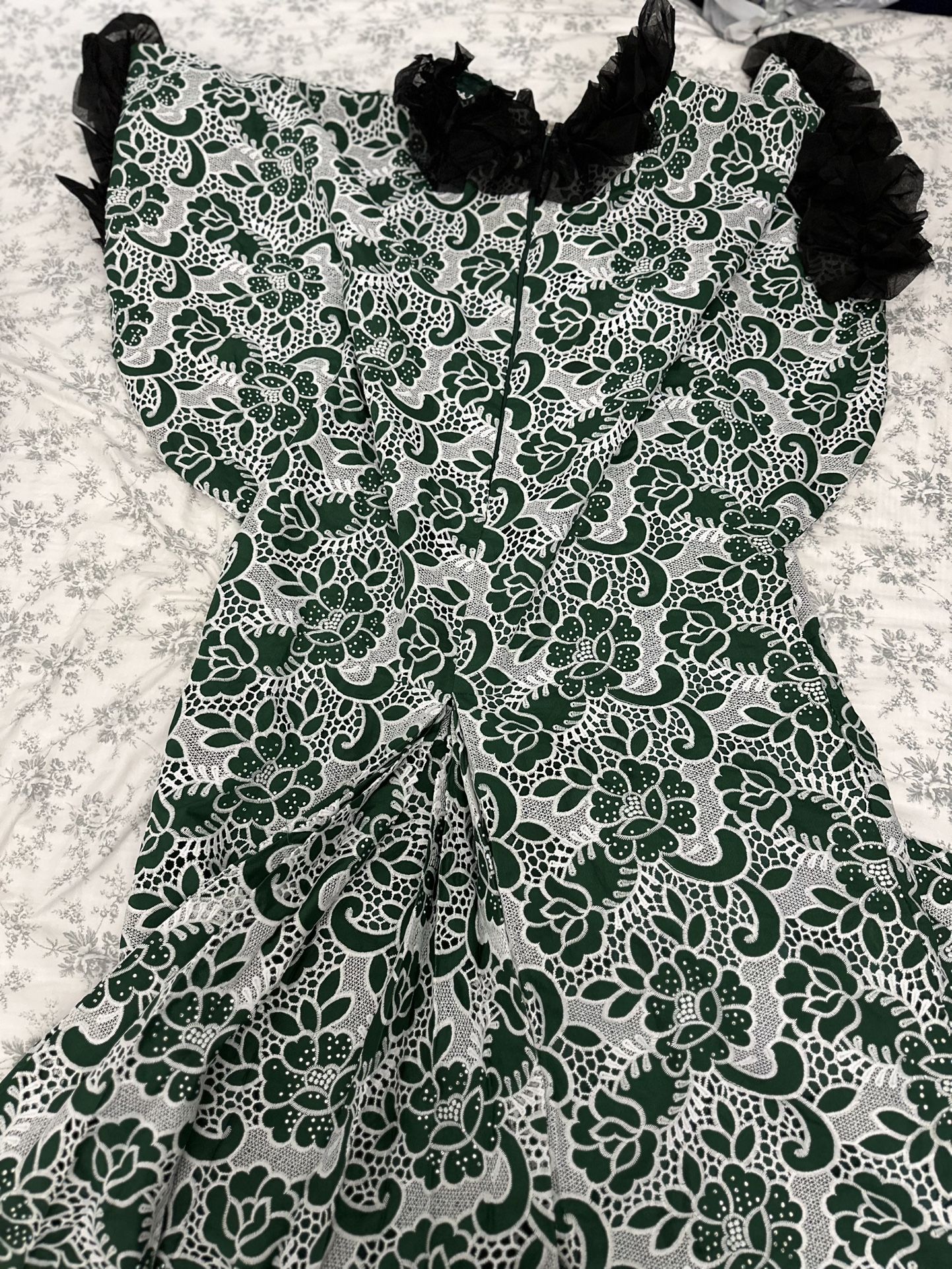 Green And White Dress