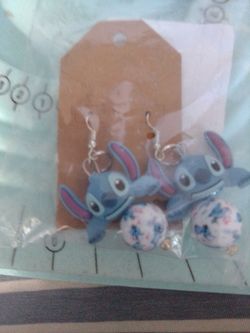 Homemade stitch earrings