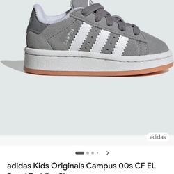 Youth grey and white adidas Campus 00s sneakers with a suede upper