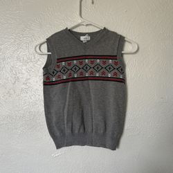 Special Editions Boys Gray Knitted Vest 100% Cotton Size Medium 