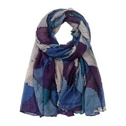 Bohemian Leaf Print Cotton Blend Shawl Scarf Lightweight Neck Scarfs Wraps