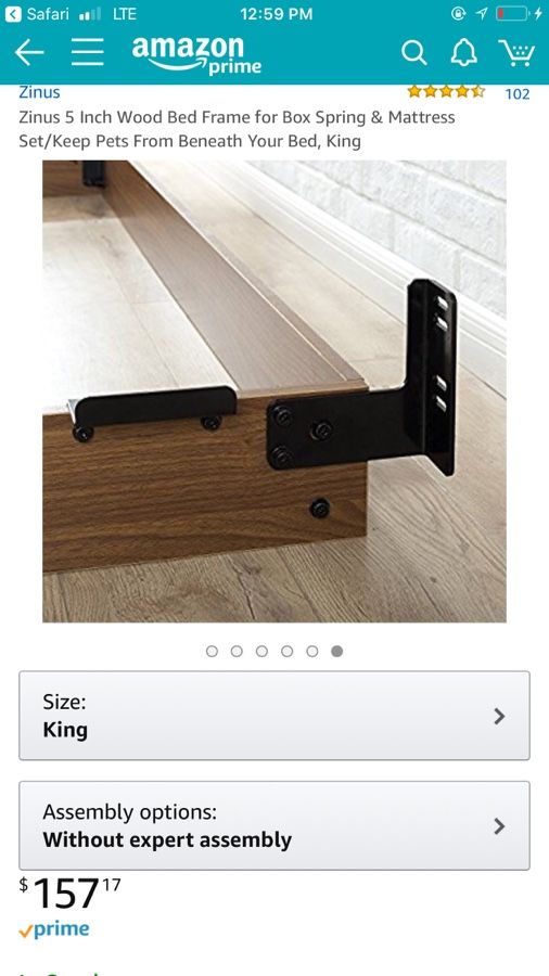 Zinus 5 Inch Wood Bed Frame For Box Spring Mattress Set 85